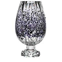 Vaso Decorativo Graffiante In Cristallo Con Dettagli Neri