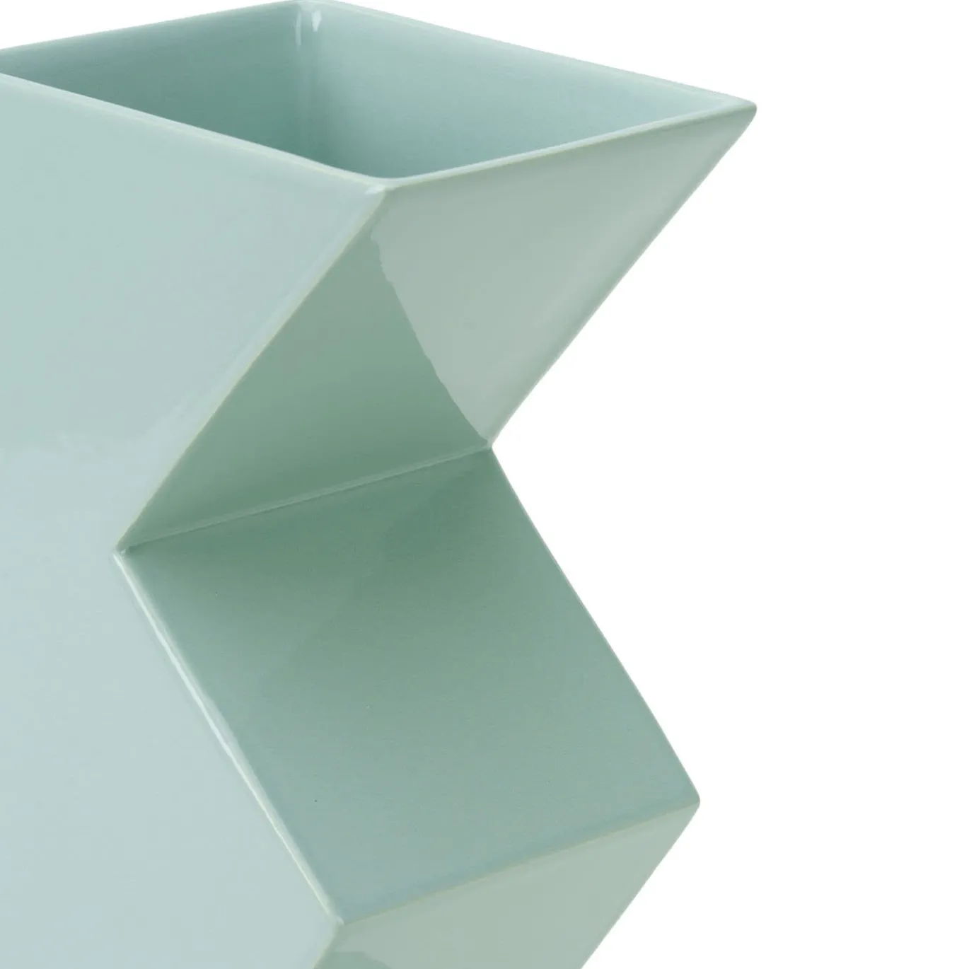 Vaso decorativo in ceramica verde chiaro Tribal B