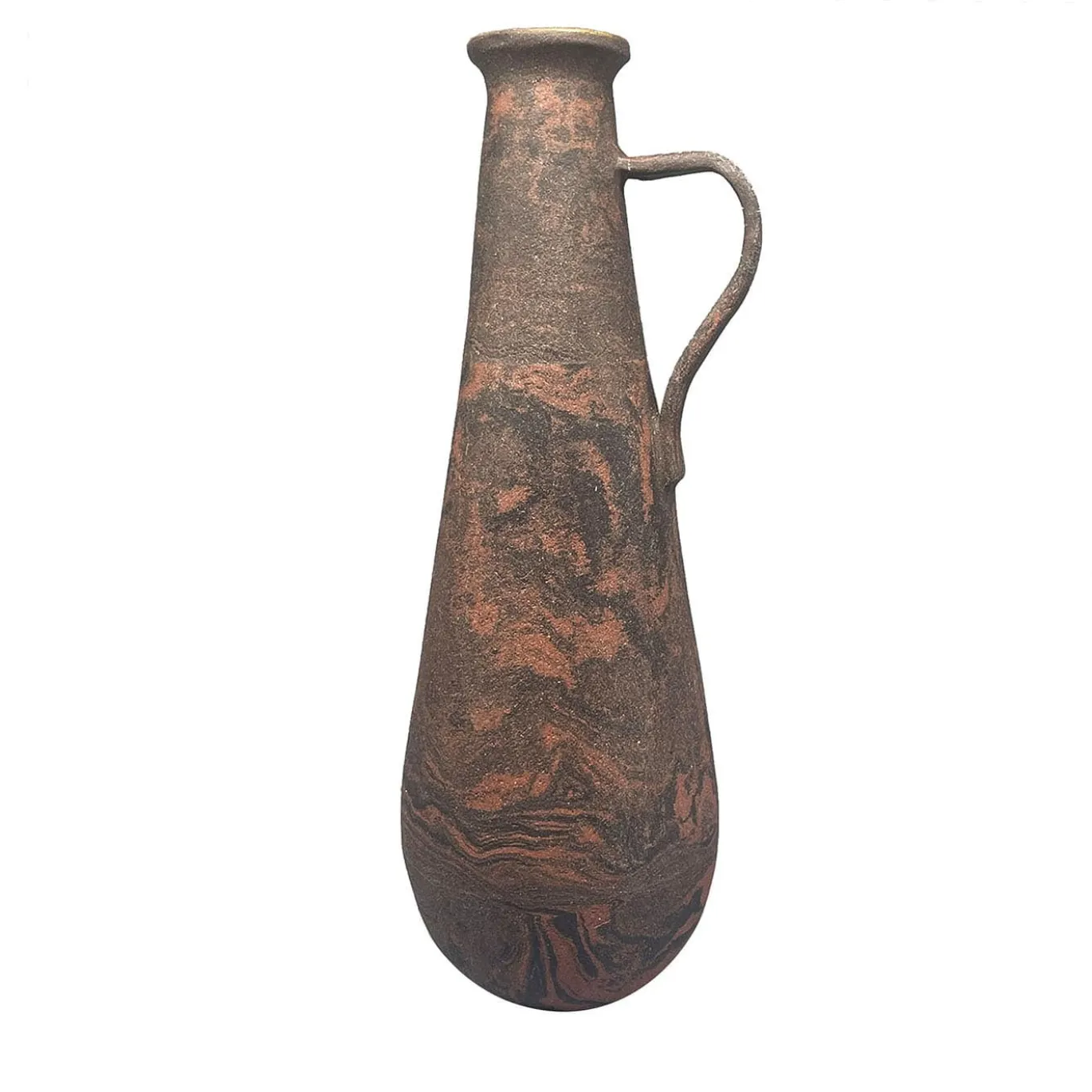 Vaso decorativo in gres nero e rosso N.74