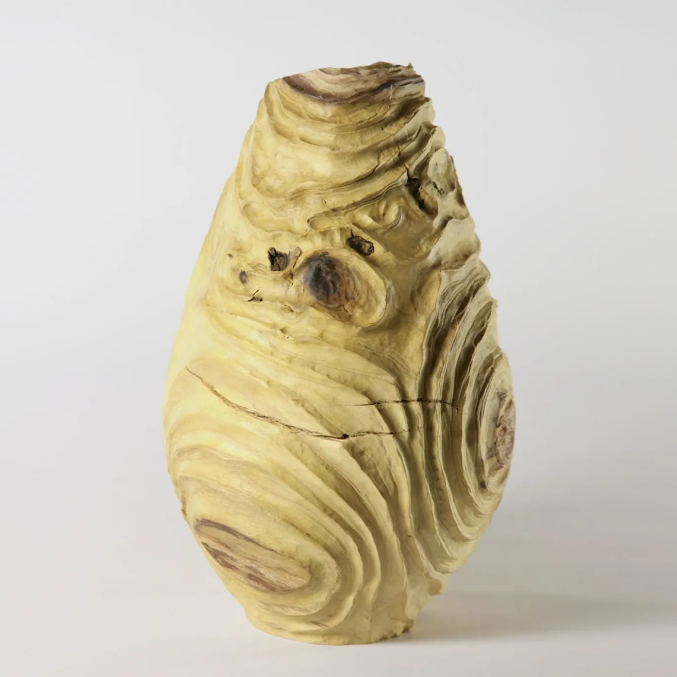 Vaso Decorativo in Legno Tornito a Forma di Goccia