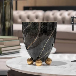 Vaso decorativo 302 in marmo nero