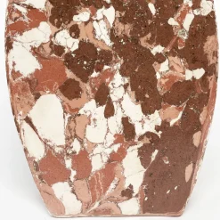 Vaso decorativo in terracotta rosso e bianco N.94