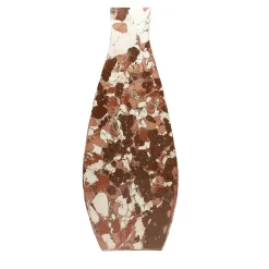 Vaso decorativo in terracotta rosso e bianco N.94