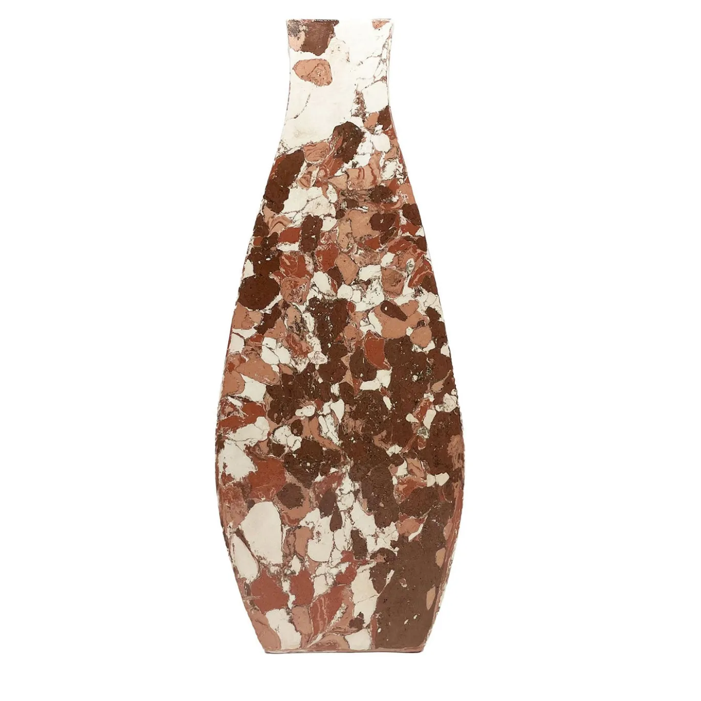 Vaso decorativo in terracotta rosso e bianco N.94