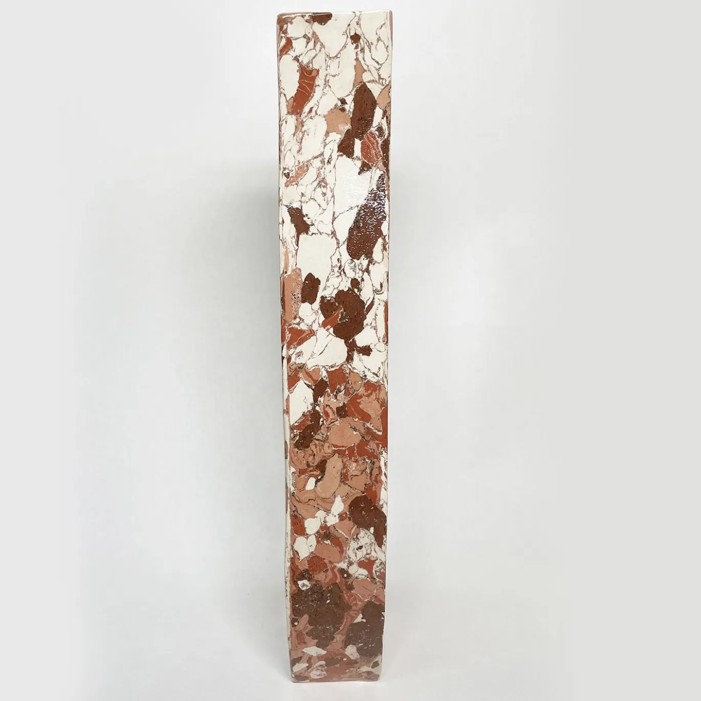 Vaso decorativo in terracotta rosso e bianco N.94