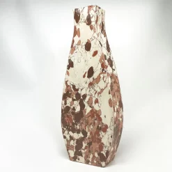 Vaso decorativo in terracotta rosso e bianco N.94