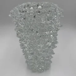 Vaso decorativo in vetro di Murano trasparente Rostri