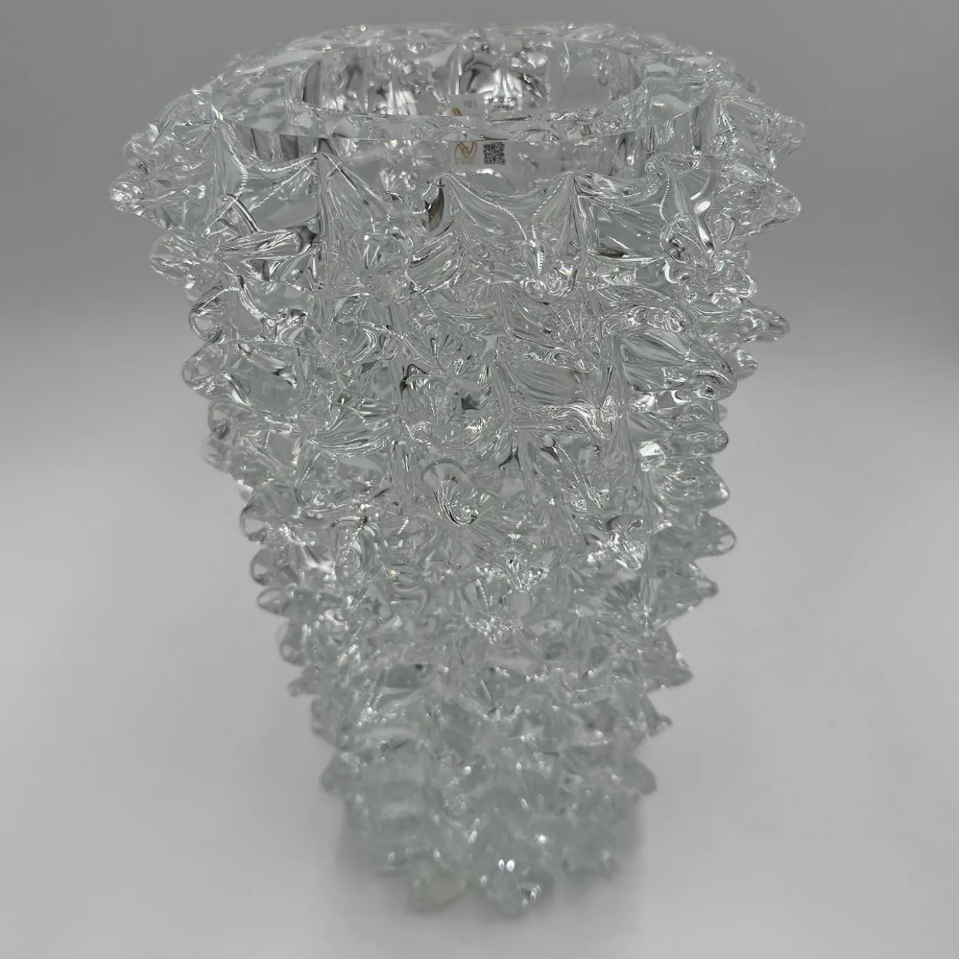 Vaso decorativo in vetro di Murano trasparente Rostri