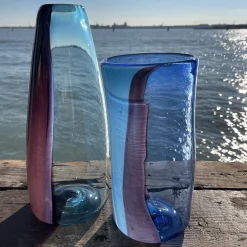 Vaso decorativo in vetro di Murano Nel Blu and Purple