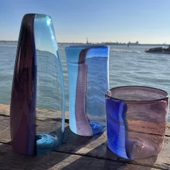 Vaso decorativo in vetro di Murano Nel Blu and Purple