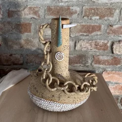 Vaso decorativo Kore Essenziale Legata in ceramica beige
