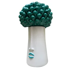 Vaso Decorativo La Pigna in Verde in Ceramica con coperchio