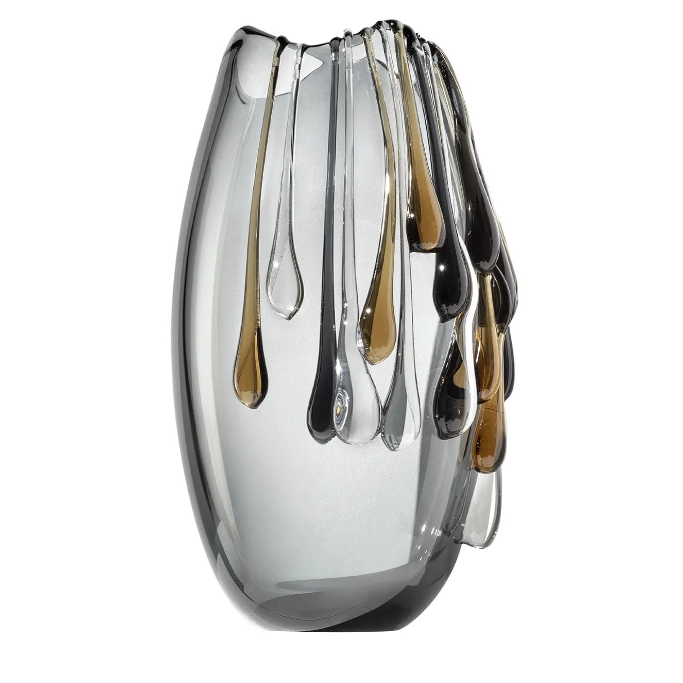 Vaso decorativo Like an Egg ovale in vetro grigio