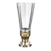Vaso Decorativo Medio in Cristallo con Base in Bronzo