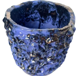 Vaso decorativo Medium della serie Onda in ceramica lilla bronzata