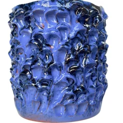 Vaso decorativo Medium della serie Onda in ceramica lilla bronzata