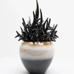 Vaso decorativo nero Paesaggio