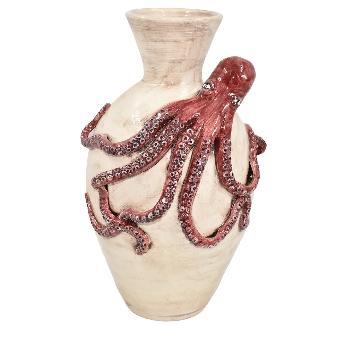 Vaso decorativo Octopus in maiolica siciliana