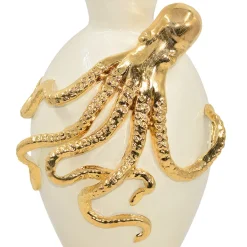 Vaso decorativo Octopus oro in maiolica siciliana