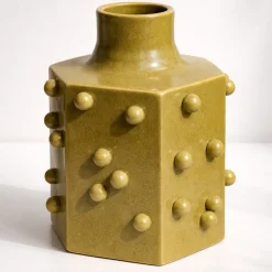 Vaso decorativo Oliva in ceramica satinata verde oliva