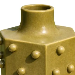 Vaso decorativo Oliva in ceramica satinata verde oliva