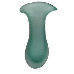 Vaso decorativo Onda di Giada in vetro di Murano verde acqua con finitura satinata