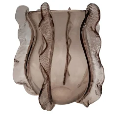 Vaso decorativo Onde basso in vetro di Murano rosa