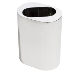 Vaso Decorativo Ovale in Acciaio Inox Lucido di Robert Evans
