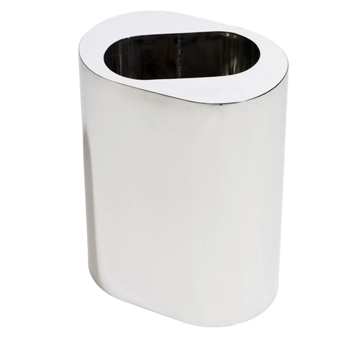 Vaso Decorativo Ovale in Acciaio Inox Lucido di Robert Evans