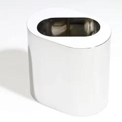 Vaso Decorativo Ovale in Acciaio Inox Lucido di Robert Evans