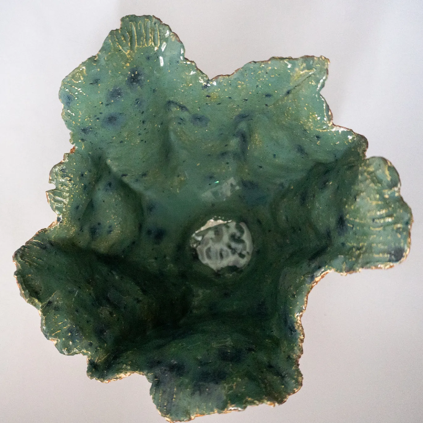Vaso Decorativo Petalo Verde in Ceramica