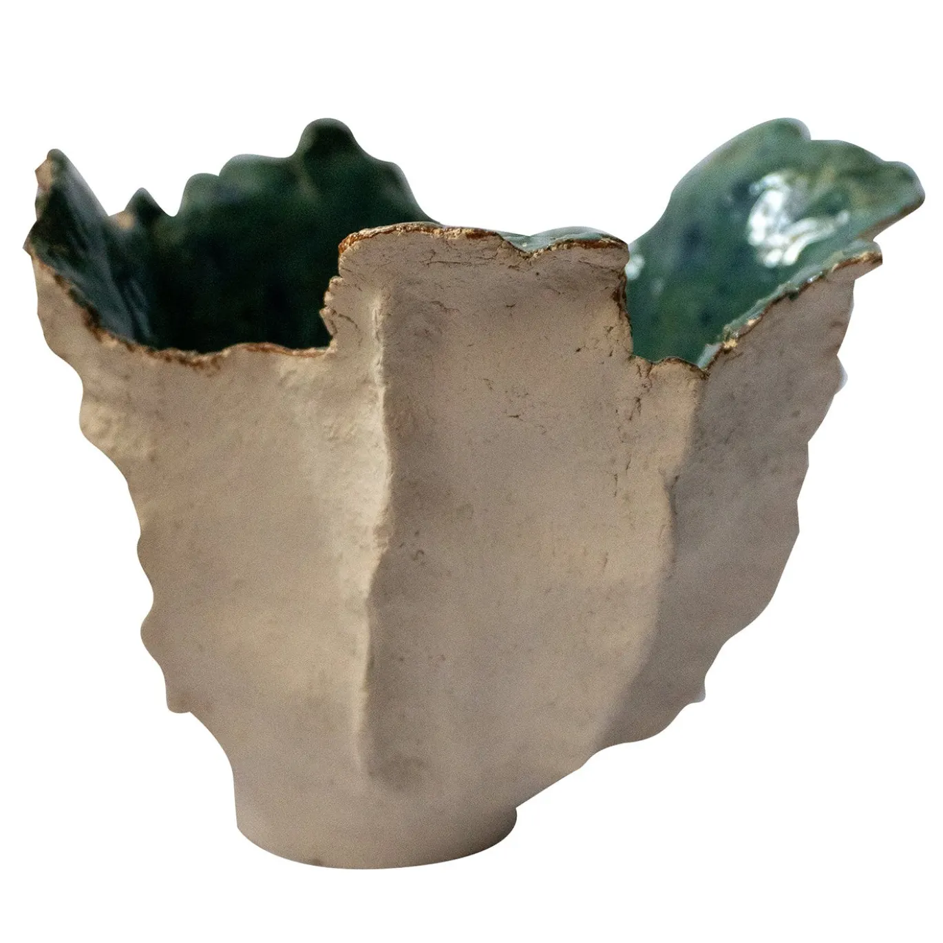 Vaso Decorativo Petalo Verde in Ceramica