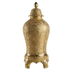 Vaso decorativo Poutiche Golden Palace alto in porcellana