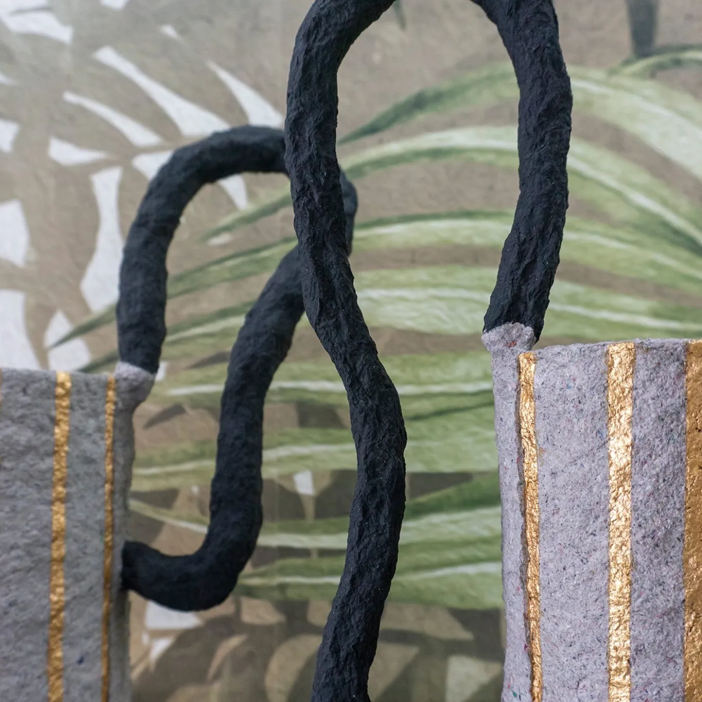 Vaso Decorativo Project Material Oro e Grigio #1