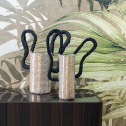Vaso Decorativo Project Material Oro e Grigio #1