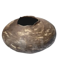 Vaso Decorativo Rotondo Terra 3 in Ceramica Marrone