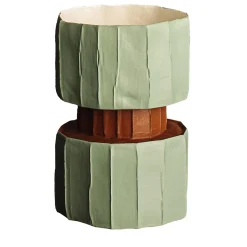 Vaso Decorativo Safa Etero Corteccia Verde e Marrone