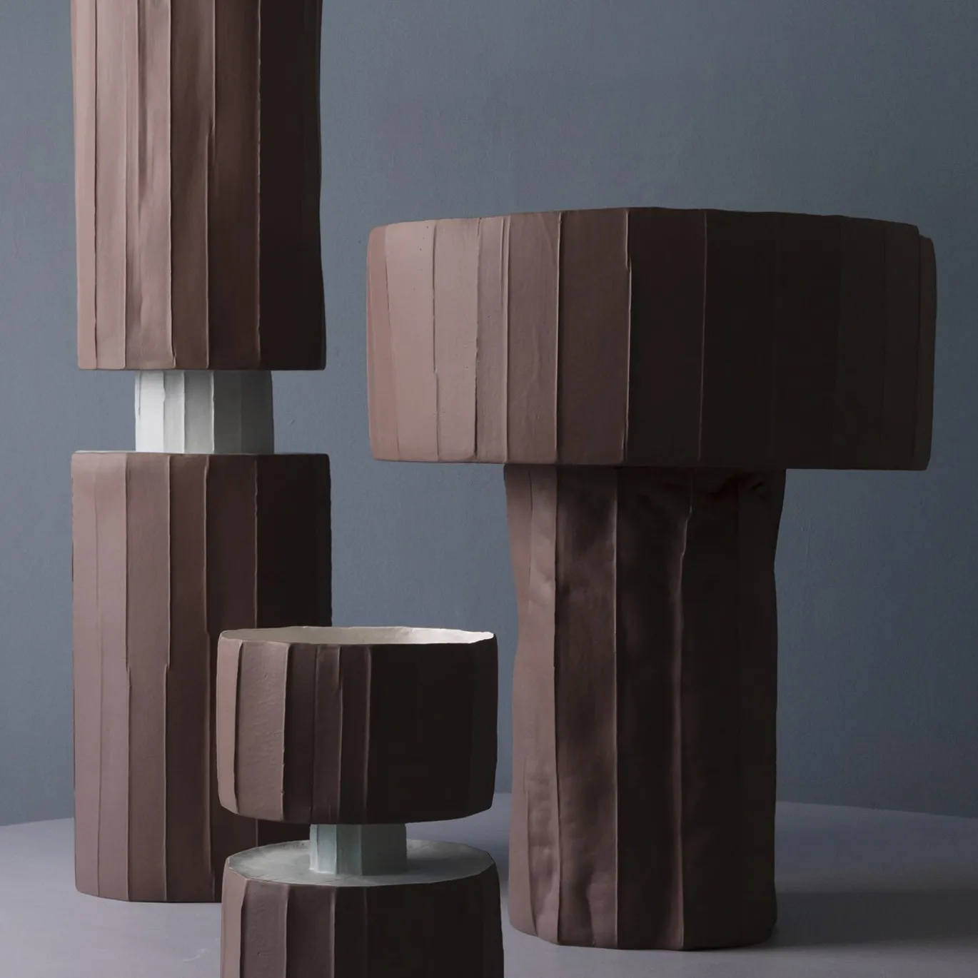 Vaso Decorativo Safa Mono Corteccia B18/Nocciola e B16/Nuvola