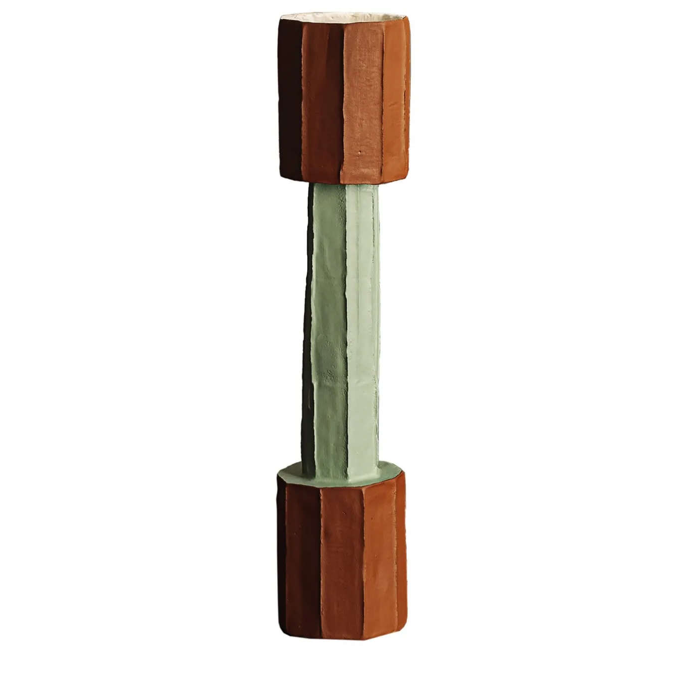 Vaso Decorativo Safa Mono Corteccia Verde e Marrone