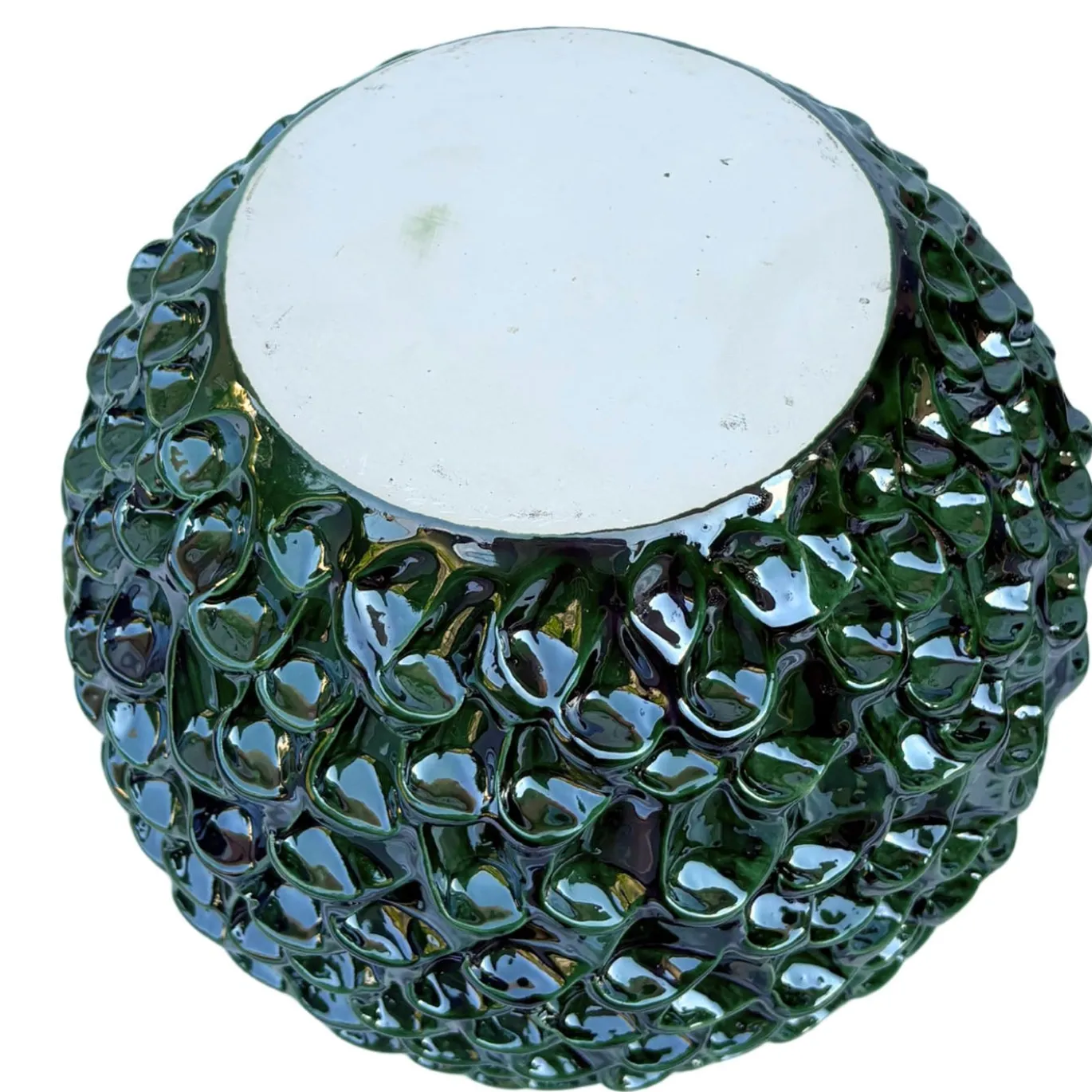 Vaso decorativo Small Round della serie Onda in Verde Muschio Dorato