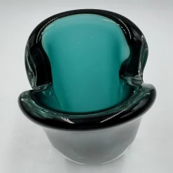 Vaso decorativo Sommerso in vetro di Murano verde