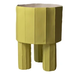 Vaso Decorativo Tripode Cartoccio D11/Giallo Cedro