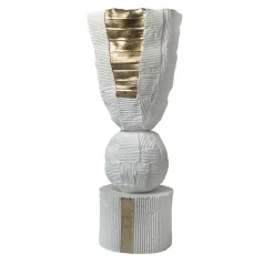 Vaso Decorativo Trofeo Cartoccio con Doppio Inserto Oro