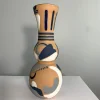 Vaso Decorativo U3 con Motivo Astratto in Terracotta