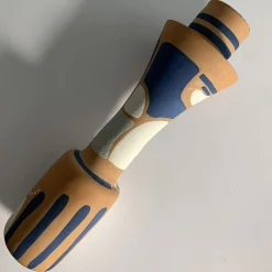 Vaso Decorativo U4 con Motivo Astratto in Terracotta