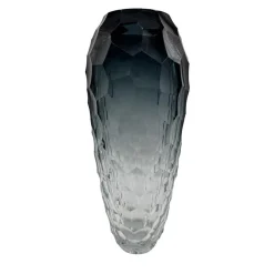 Vaso Diamante Alto in Vetro Grigio