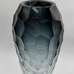 Vaso Diamante Alto in Vetro Grigio