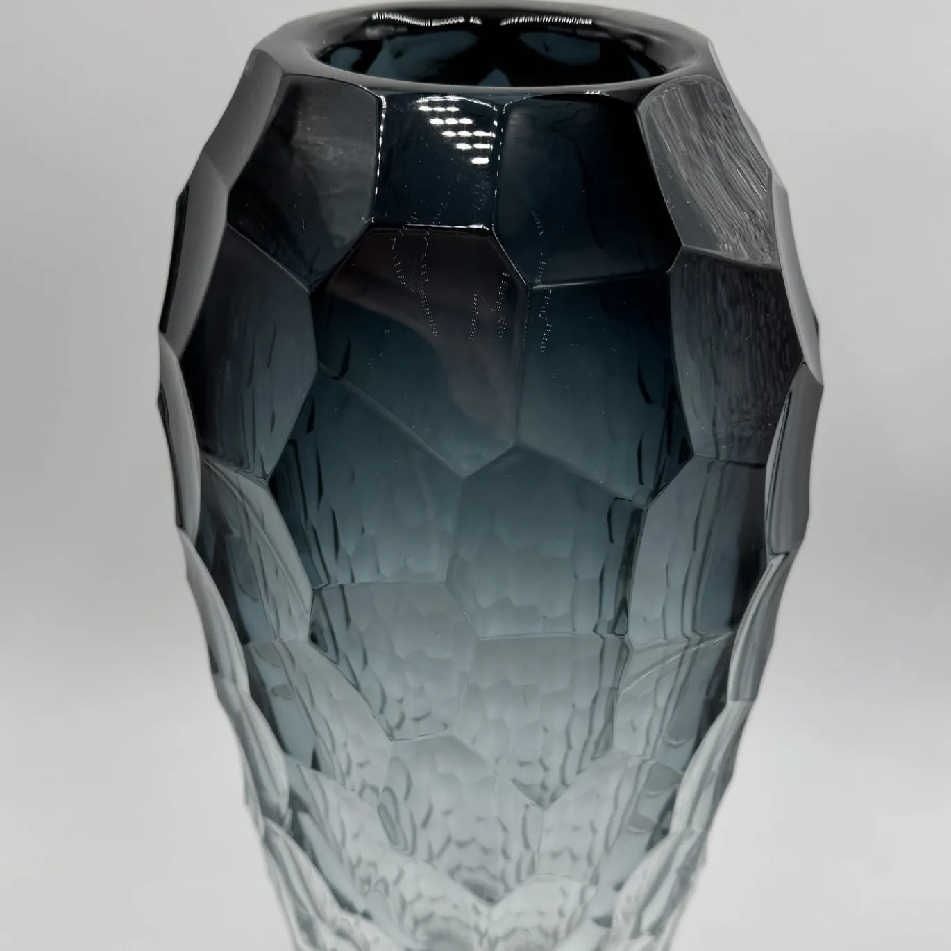 Vaso Diamante Alto in Vetro Grigio