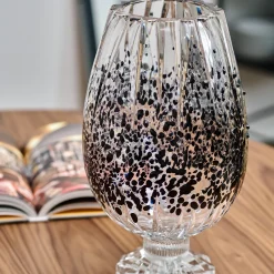 Vaso di cristallo nero Graffiante
