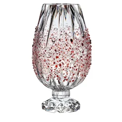Vaso di cristallo rosso Graffiante